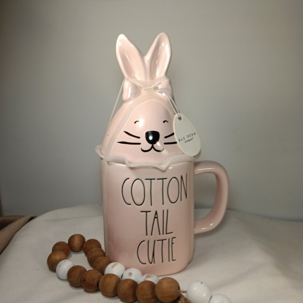 Rae Dunn Cotton Tail Cutie Bunny Lid Mug Easter Spring Farmhouse